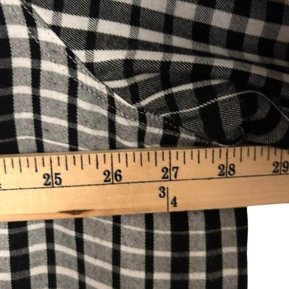 Melissa McCarthy Black White Blouse Top Hi-Low Checkered Size 4X Plus - Picture 11 of 14